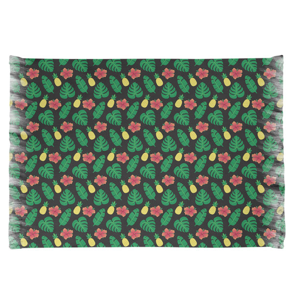 Bless international Mcguinness Chenille Black/Green Rug Wayfair